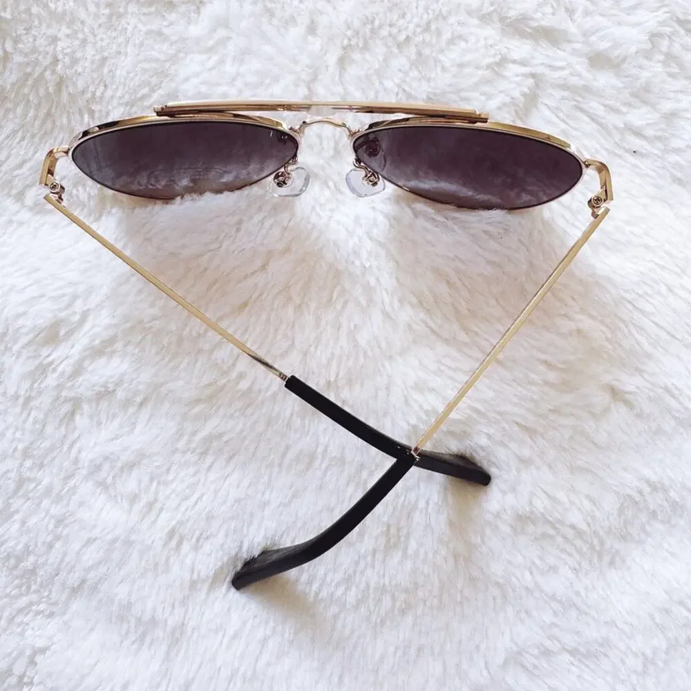 Doug Black W/ Gold Rim Aviator Sunglasses